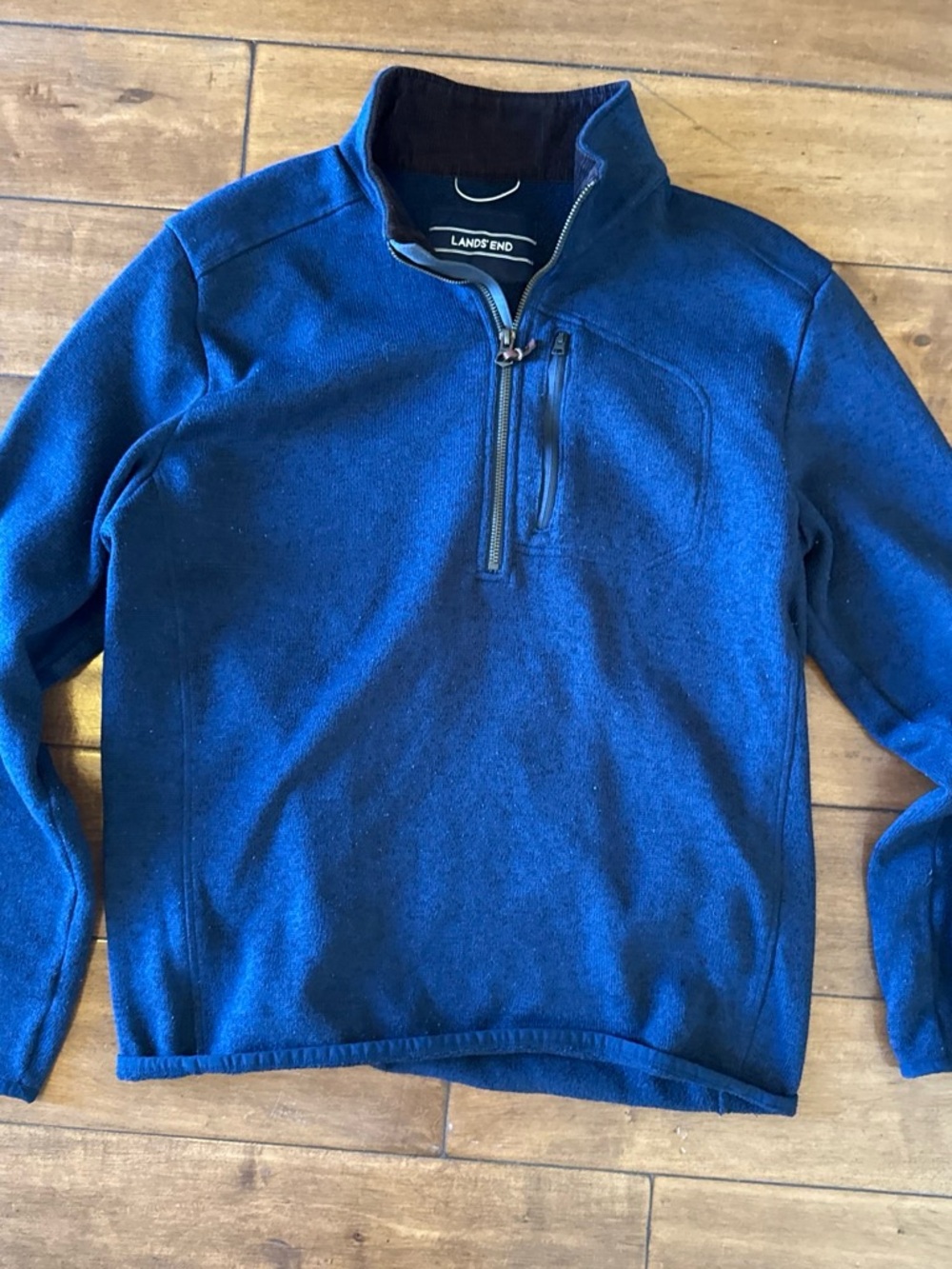 Lands' End Men's Royal Blue Half-Zip Fleece Pullover men’s medium